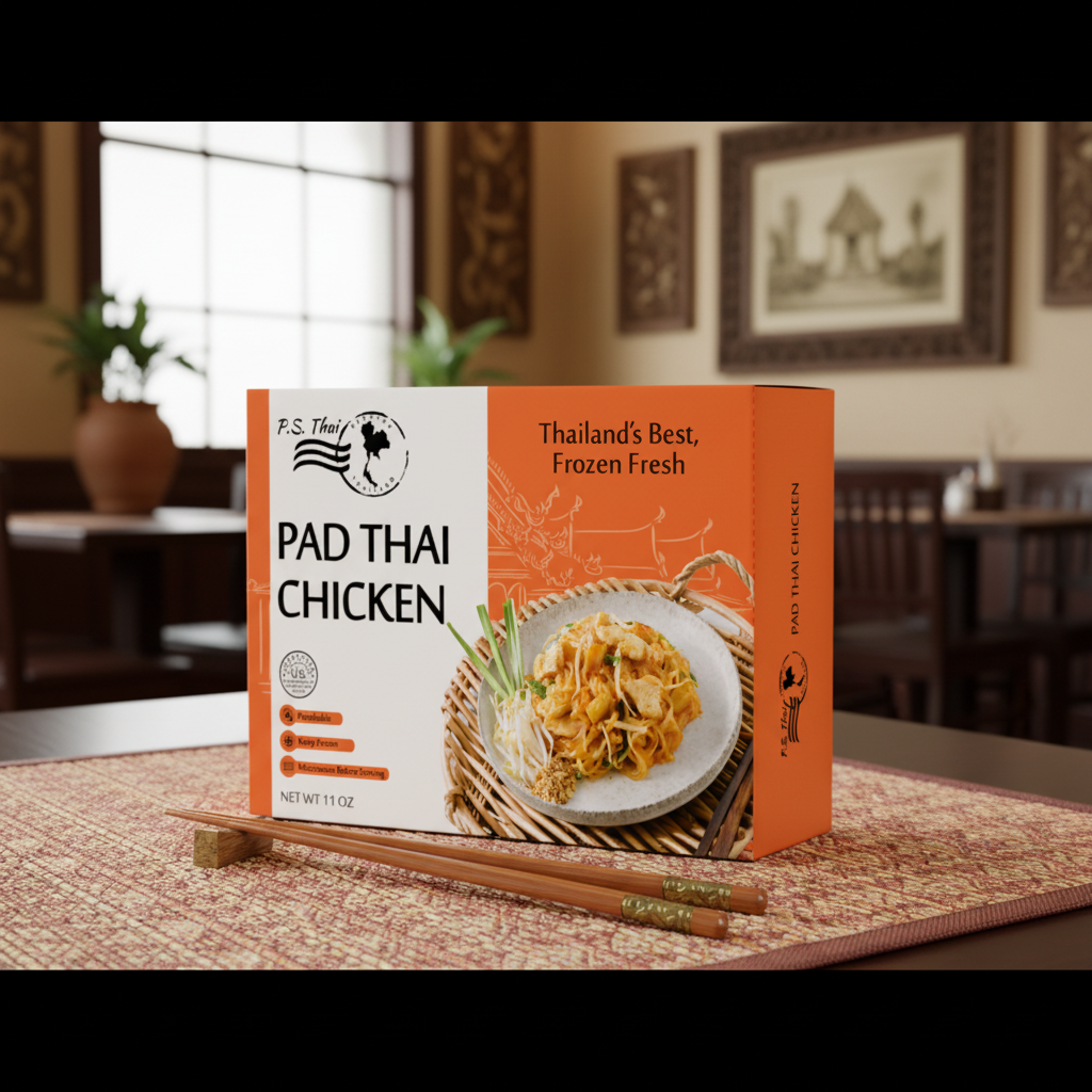 Pad Thai Chicken in restaurant setting